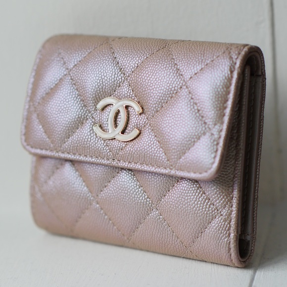 CHANEL Handbags - Chanel Small Flap Wallet - Iridescent Pink/Beige